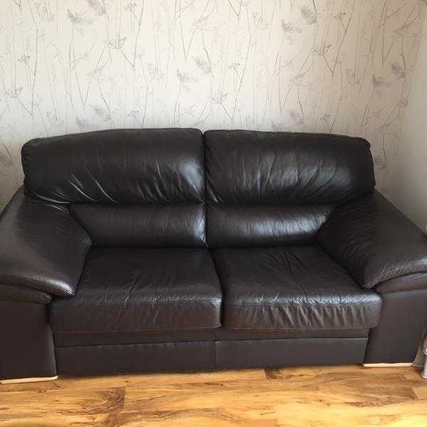 Brown Leather Sofa amp Armchair