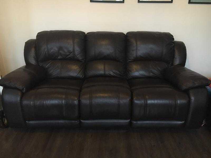 Brown Leather Sofa x 2
