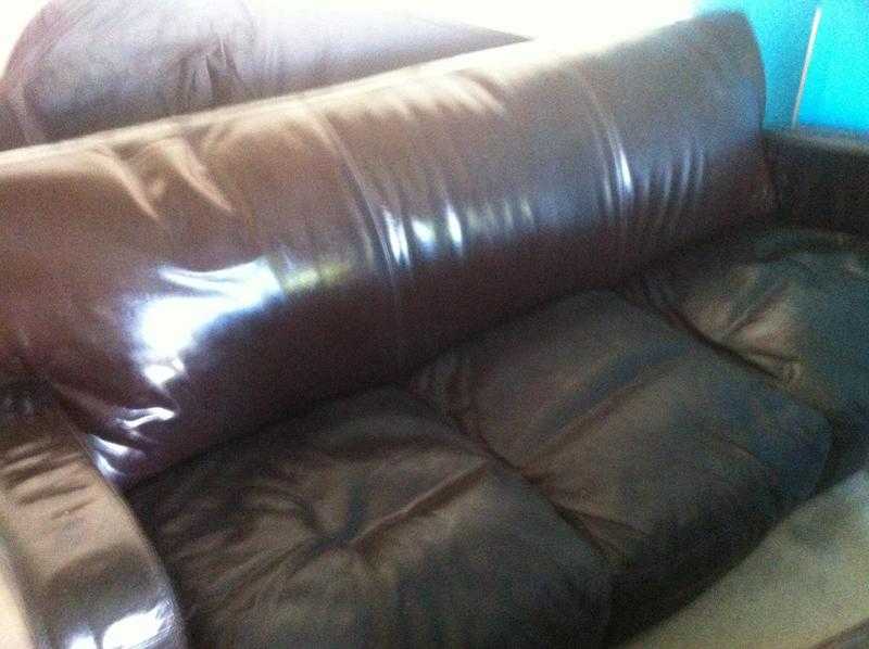 Brown leather sofas