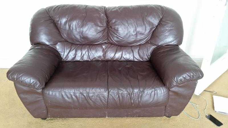 Brown leather sofas for free