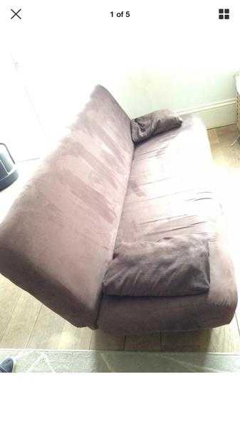 Brown Suede Leather Sofa With Storage