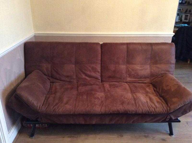 Brushed leather sofa bed