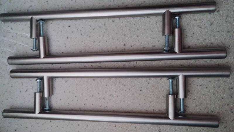 Brushed Nickel effect T-Bar CabinetWardrobe Handles