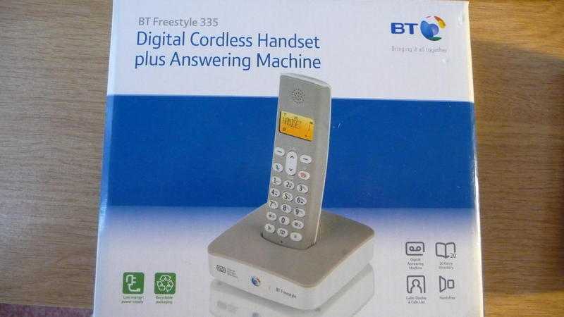BT Freestyle 335 Digital cordless Handset plus Answering Machine.