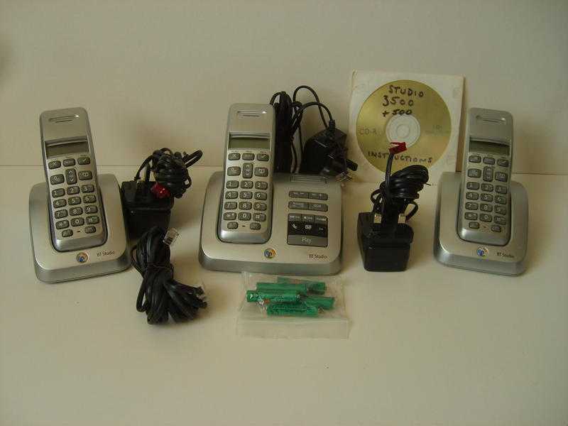 BT Studio 3500 triple phone with answerphone