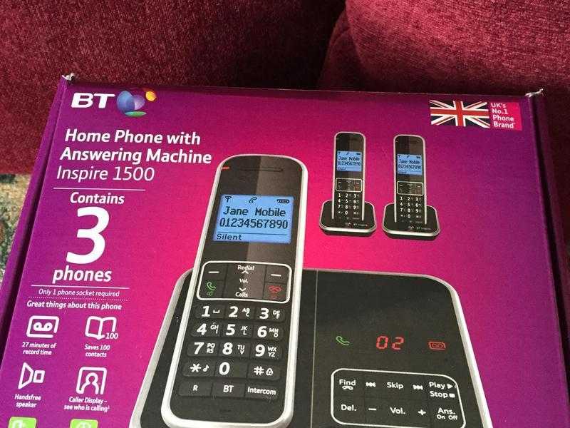 BT Triple Home Phone with Answering Machine