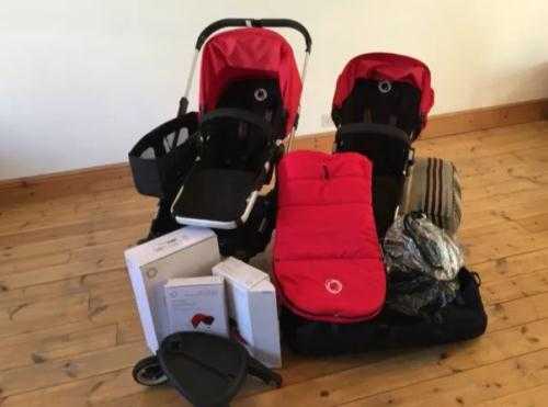 Bugaboo Donkey Duo  mono package Red  Black with extras