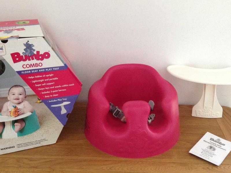 Bumbo seat with tray and packaging