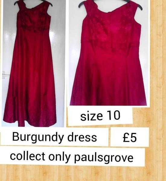 burgandy evening dress