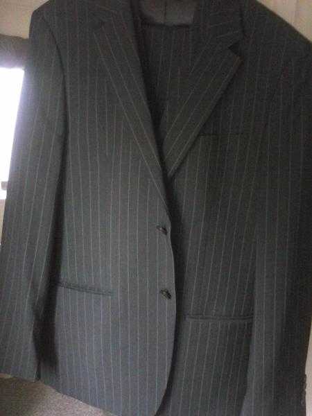 Butler amp Webb - Black Pinstriped 2 Button 3 piece Suit (Jacket Uk 40 long)