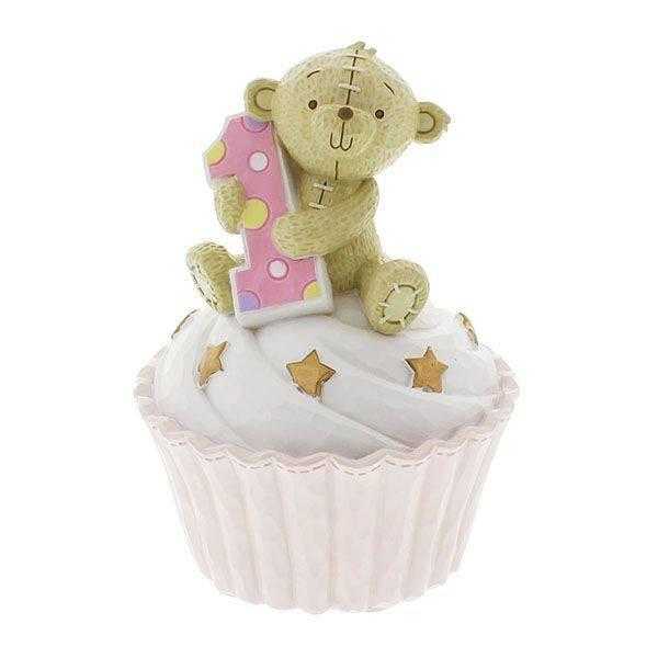 Button Corner 1st Birthday Money Box - Girl