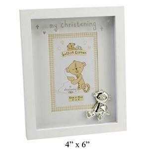 Button Corner Christening Day Photo Frame