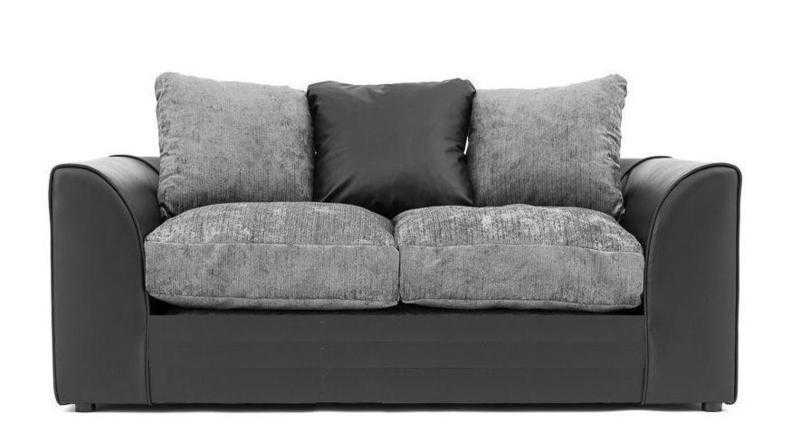 BYRON FABRIC JUMBO CORD 2 SEATER SOFA BLACK amp GREY AVAILABLE IN DIFFERENT COLOURS