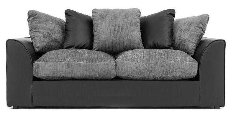 BYRON FABRIC JUMBO CORD 3 SEATER SOFA BLACK amp GREY AVAILABLE IN DIFFERENT COLOURS