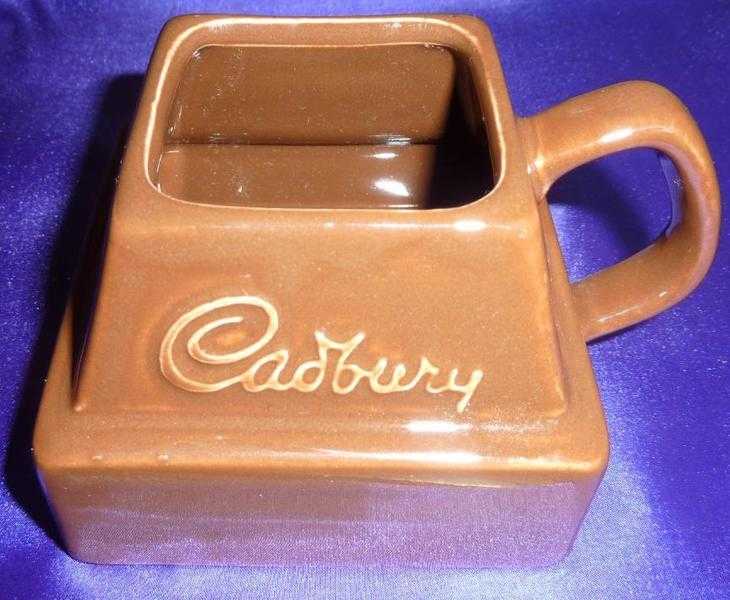 Cadbury Chocolate Mug, china, in shape of a chunk of chocolate