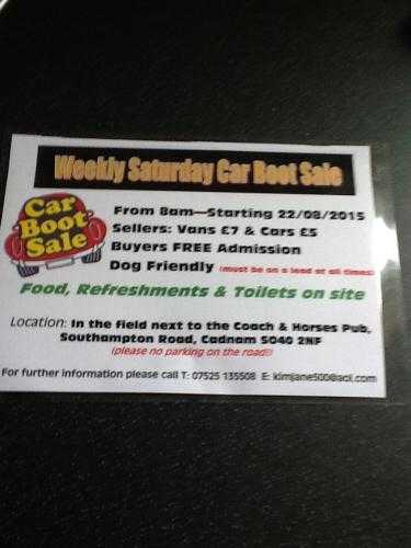 Cadnam car boot sale