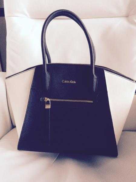 Calvin Klein blackcream handbag