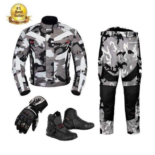 (CAMO GREY) 6 PACKS DESIGN SUIT - JACKET  TROUSER  GLOVES  BOOTS (SHORT)