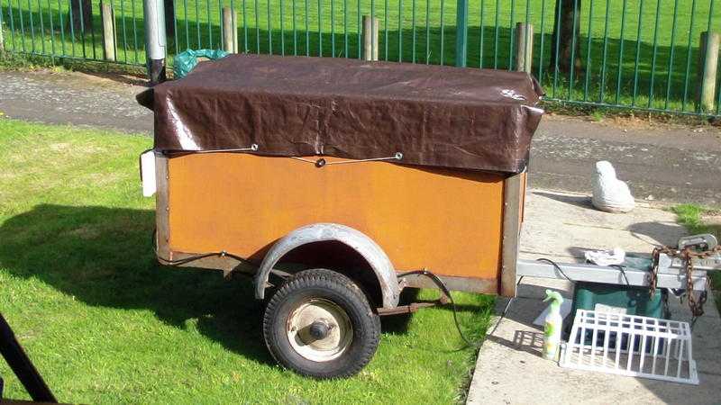 camping trailer and gear