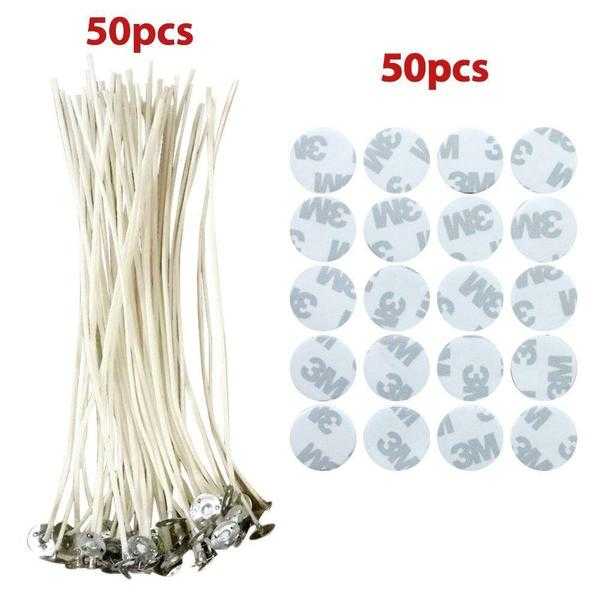 CANDLE WICK SUSTAINER TABS WITH 50 STICKERS FOR CANDLE MAKING