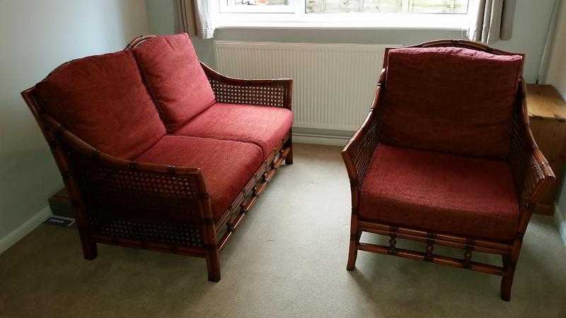 Cane 2 seater settee and chair made by William L Maclean of Brighton