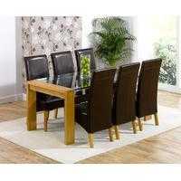 Cannes 200cm Solid Oak amp Glass Dining Table with Cannes Chairs for 999.00