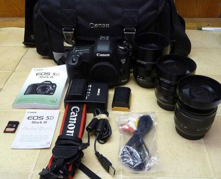 Canon EOS 5D Mark III DSLR Camera 3 Zeiss Lenses