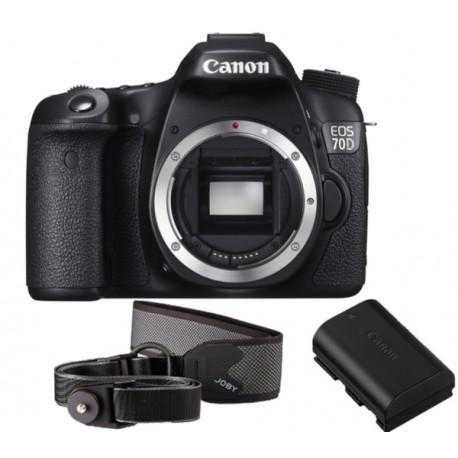 CANON EOS 70D DSLR Camera with Additional Battery and Shoulder Strap - Body Only