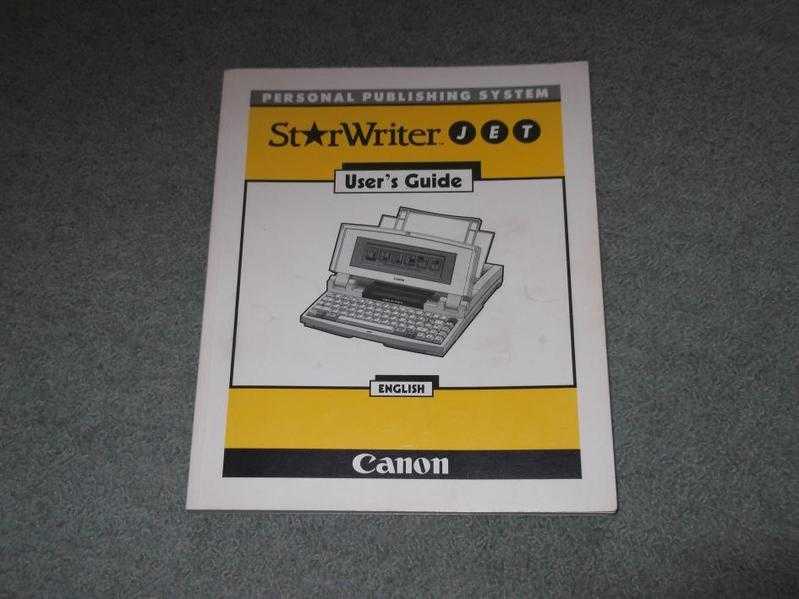 canon  Jet Users Guide Starwriter 1996