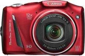 Canon Powershot Sx150 In Red With Case