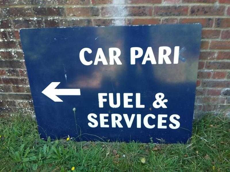 car park and fuel services sign