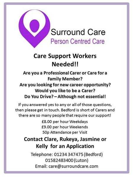 Care Support Workers Required (Drivers Essential)