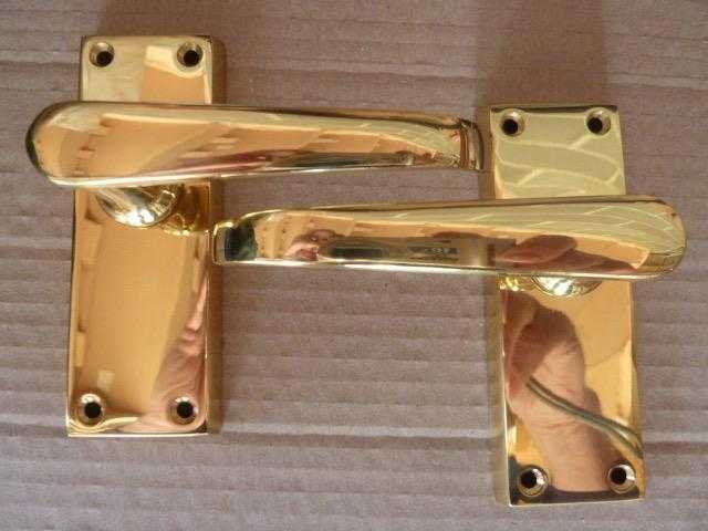 Carlisle Brass Door Handles - Polished Brass and Satin Chrome