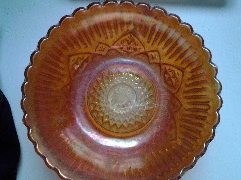 Carnival glass dish 1900s