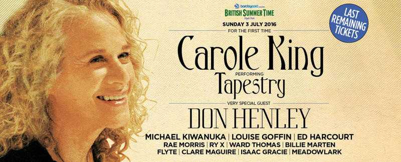 Carole King British Summertime at Hyde Park Priority Entry tickets