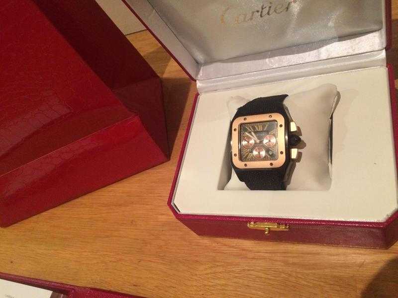Cartier santos 100 chronograph limited edition two tone brand new full papers box