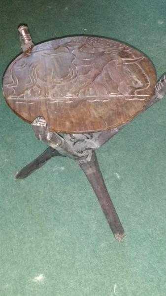 Carved Elephant side table, from Bali.