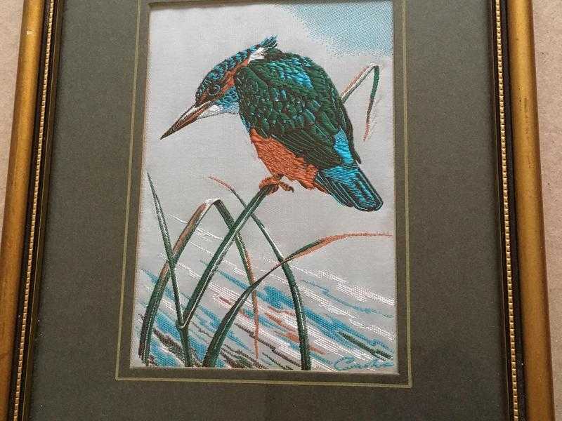 Cash039s Silk Embroidered Kingfisher Picture