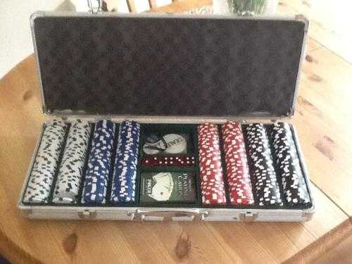 Casino chips and carry case