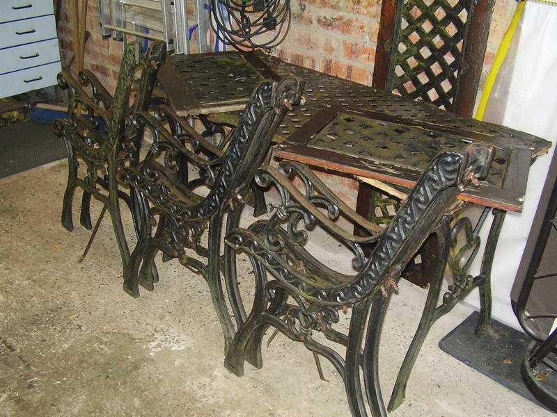 Cast iron garden table frame.