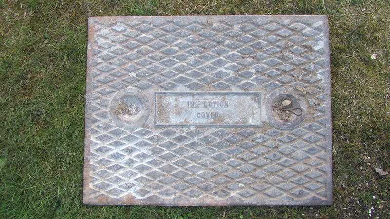 CAST IRON MANHOLE COVER AND FRAME 24quot x 18quot