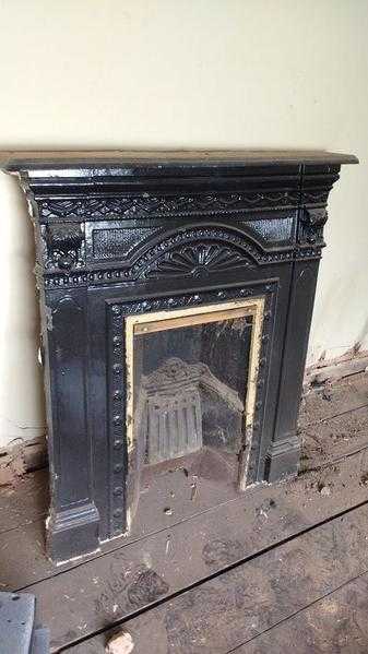 Cast Metal Fireplace with shelf