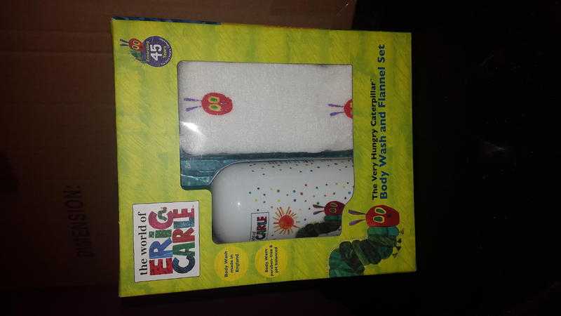 Caterpillar body wash and flannel set