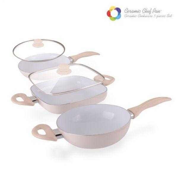 Ceramic Chef Pan Elegance Edition Frying Pans (5 pieces) at BestBuys4You