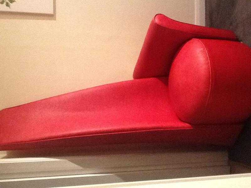 Chair and matching sofa. In red lovely condition.