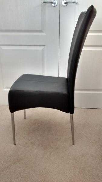 chairs four of black very good condition with chrome legs