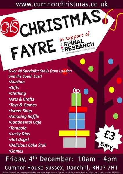 Charity Christmas Fayre in aid of Spinal Research