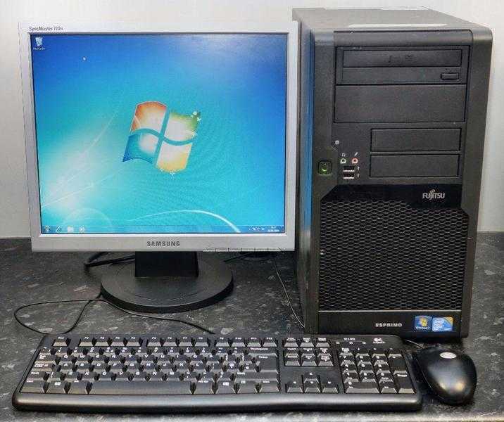 Cheap Fast Windows 7 Pentium dual core 3.0 Tower PC with 4GB Ram 250 disk internet ready only 69