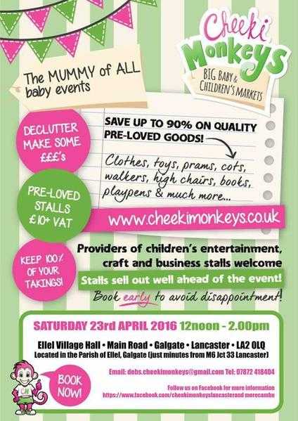 Cheeki Monkeys BIG Pop Up Baby and Childrens Pre-Loved Market and Craft Event