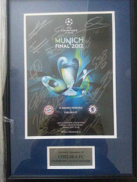 Chelsea Champions league signed and framed program